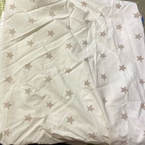 Pottery Barn Kids white with gray stars crib sheets set of 2